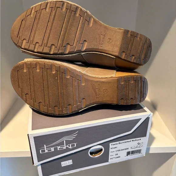 Dansko Taupe Open-Toe Ankle Strap Wedge Sandals EU 39 US 8.5-9 - Picture 4 of 4